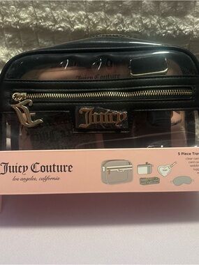 Juicy Couture Clear Black Travel Cosmetic Bag Set